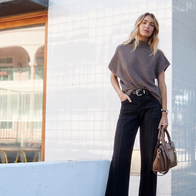Olivia Pin Tuck Wide Leg Jean