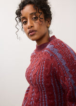 Two Tone Cable Knit Sweater