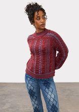 Two Tone Cable Knit Sweater