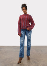Two Tone Cable Knit Sweater
