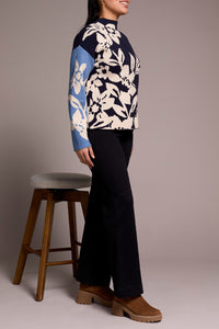 Jacquard Funnel Neck Sweater