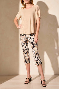 Crew Neck Top with Back Shirring