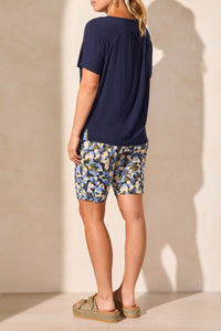 Crew Neck Top with Back Shirring
