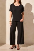 Crew Neck Top with Back Shirring