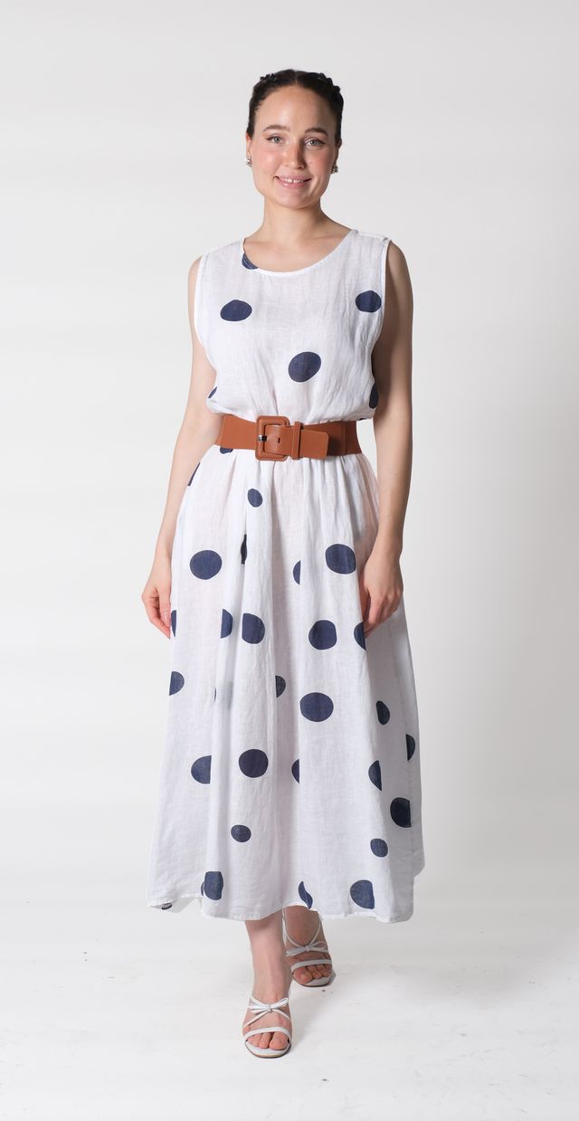 Polka Dot Linen Dress