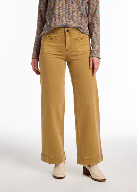 Olivia Wide Leg Twill Pant