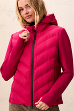 Puffer Coat with Knit Sleeve