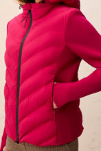 Puffer Coat with Knit Sleeve