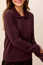 Polo Sweater with Cable Detail