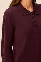 Polo Sweater with Cable Detail