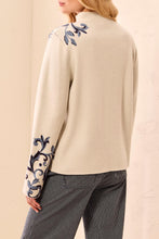 Funnel Neck Sweater with Scroll Detail