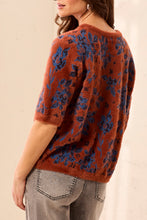 Knit Crew Neck with Foliage Pattern