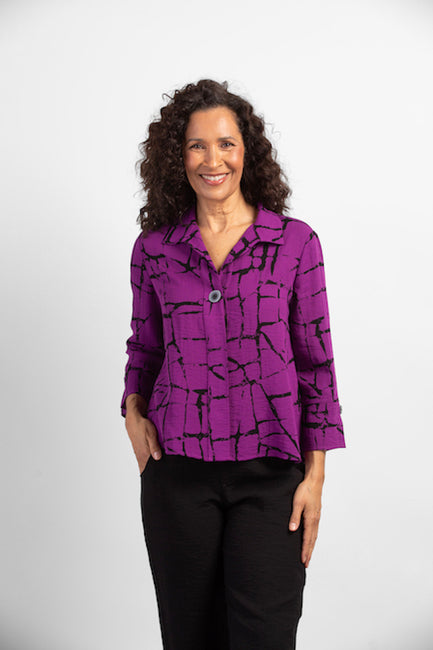 Crackle Hidden Placket -Shirt