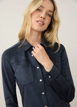 Long Sleeve Faux Suede Shirt