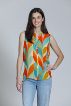 Button-Front Sleeveless Blouse