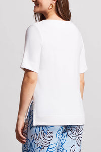 Boat Neck Elbow Sleeve Top