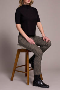 Funnel Neck Elbow Sleeve Top