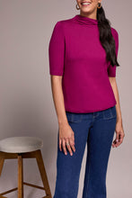 Funnel Neck Elbow Sleeve Top