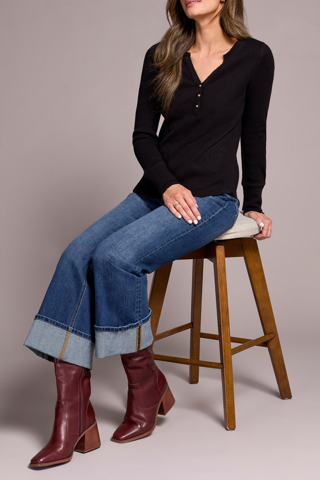 Henley Top with Buttons