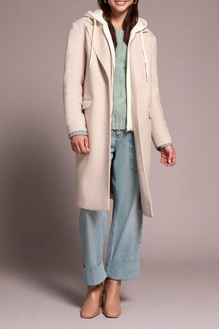 Coat with Fooler Hoodie