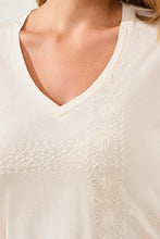 Embroidered V-Neck Top