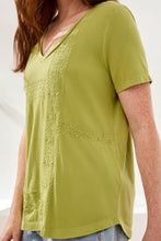 Embroidered V-Neck Top