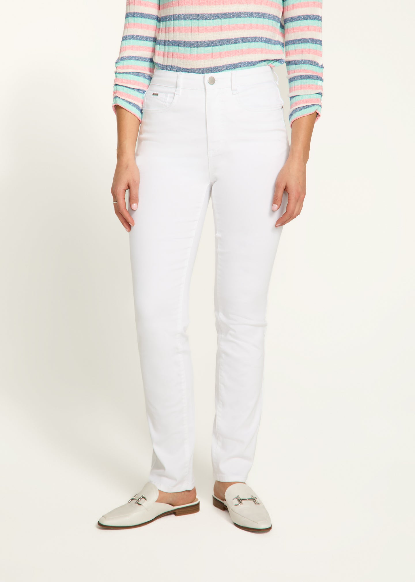 Suzanne Straight Leg White Denim