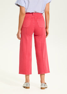 Suzanne Wide Crop Denim, Rouge