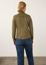 Long Sleeve Faux Suede Shirt