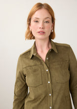 Long Sleeve Faux Suede Shirt