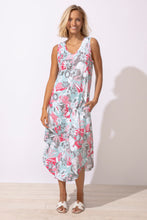 Tropical Sleeveless Seamed Dress