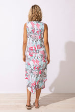 Tropical Sleeveless Seamed Dress