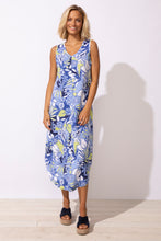 Tropical Sleeveless Seamed Dress