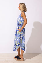 Tropical Sleeveless Seamed Dress