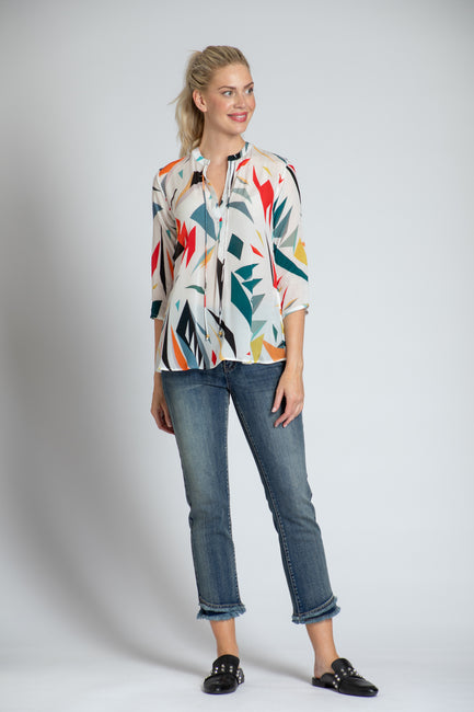 Abstract Multi Colour Top
