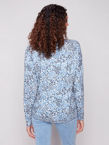 Printed V-neck Tee