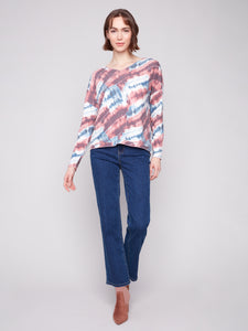 Printed V-neck Tee