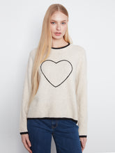 Crew Neck Sweater with Heart Embroidery