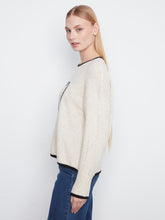 Crew Neck Sweater with Heart Embroidery