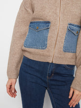 Denim Detail Sweater Jacket