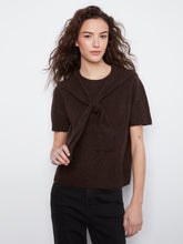 Short Sleeve Sweater with Scarf
