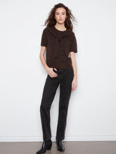 Short Sleeve Sweater with Scarf