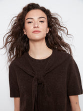Short Sleeve Sweater with Scarf
