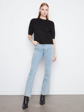 Elbow Sleeve Sweater with Button Detail