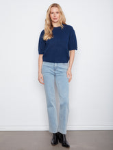 Elbow Sleeve Sweater with Button Detail