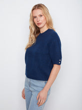 Elbow Sleeve Sweater with Button Detail