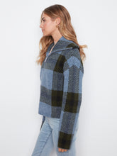 Zipper Front Plaid Sweater