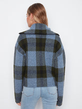 Zipper Front Plaid Sweater