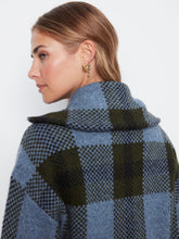 Zipper Front Plaid Sweater