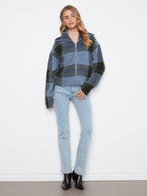 Zipper Front Plaid Sweater